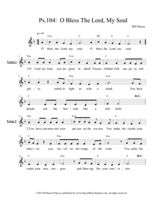 Psalm 104: O, Bless the Lord, My Soul - leadsheet