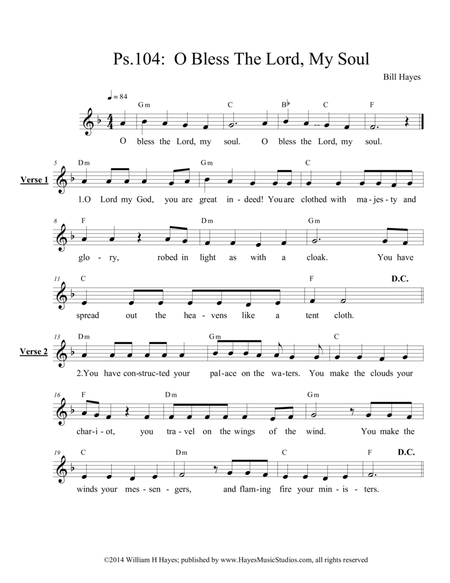 Psalm 104: O, Bless the Lord, My Soul - leadsheet image number null