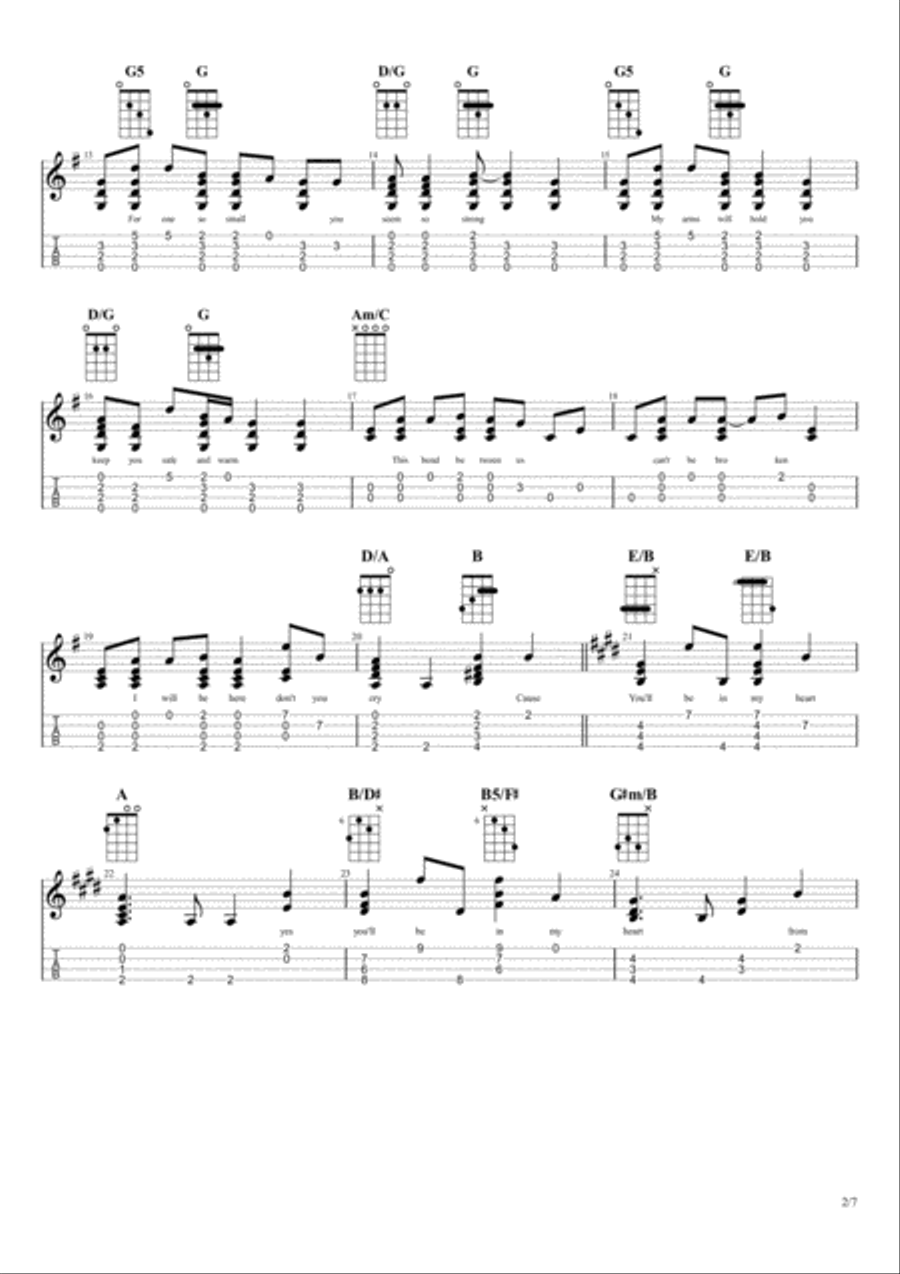 You'll Be In My Heart Ukulele scores gallery preview page 2