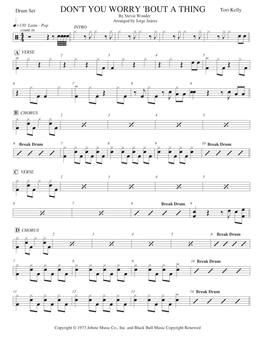 Don't You Worry 'bout A Thing Large Ensemble scores gallery preview page 1