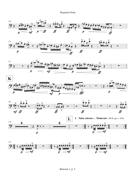 Requiem Octet ... In Memoriam Gunther Schuller (2015) 1st bassoon part