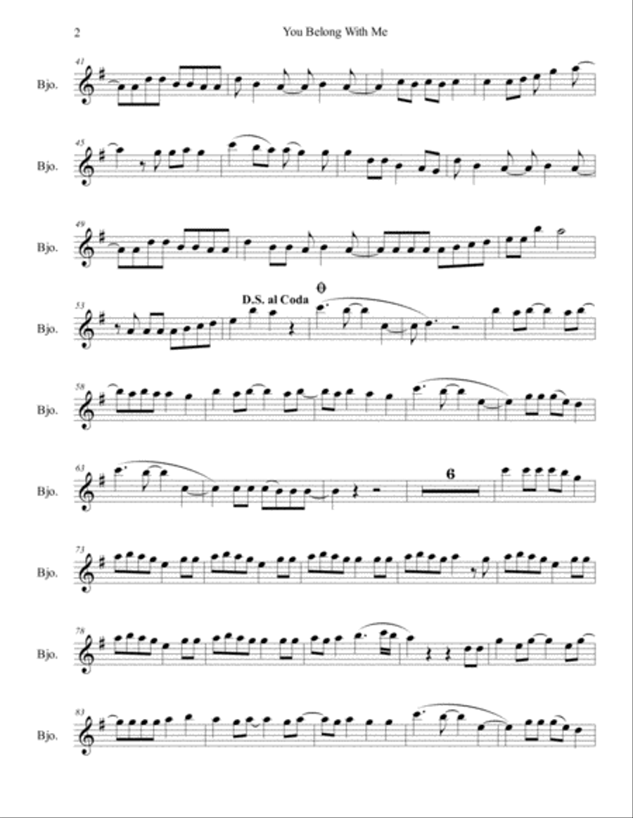 You Belong With Me Banjo scores gallery preview page 2