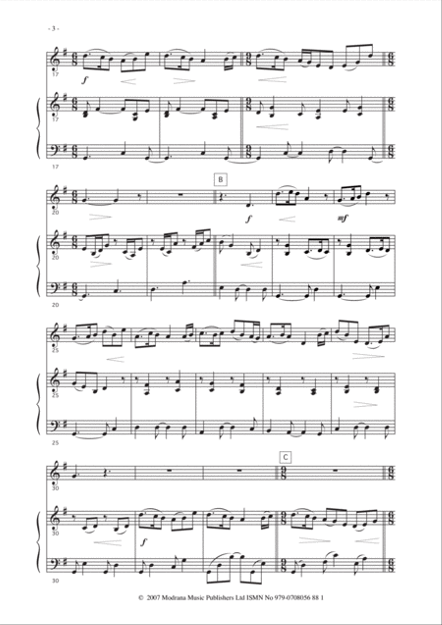 Three Graded Impressionist Sketches for Oboe and Piano Piano scores gallery preview page 5