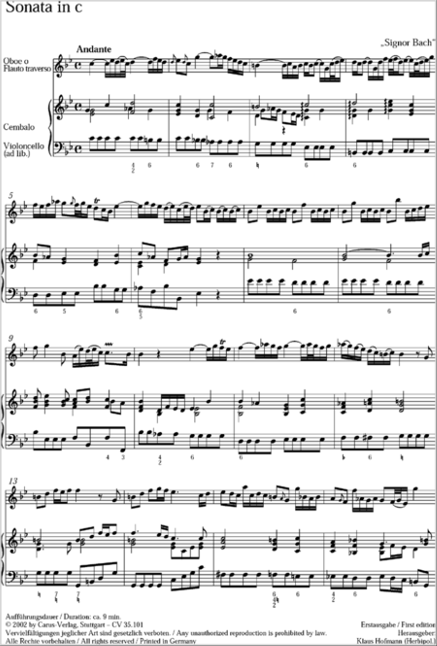 Sonata in C Minor (Sonate in c) Flute scores gallery preview page 2