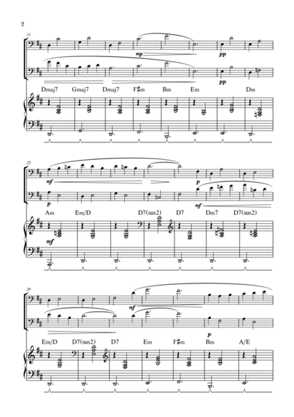 Gymnopédie no 1 | Trombone Duet | Original Key | Chords | Piano accompaniment |Easy intermediate image number null