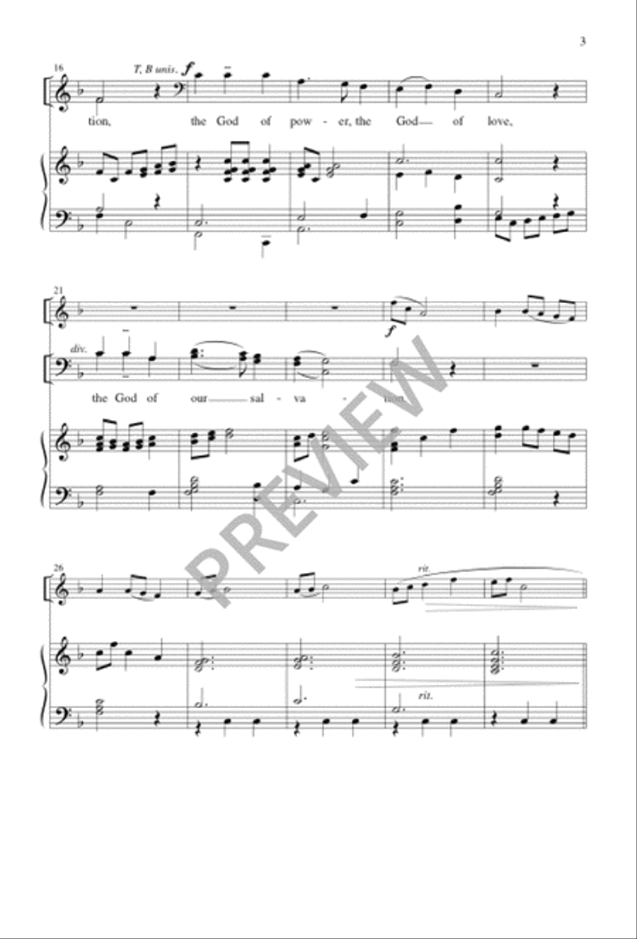 Sing Praise to God Who Reigns Above 4-Part scores gallery preview page 3