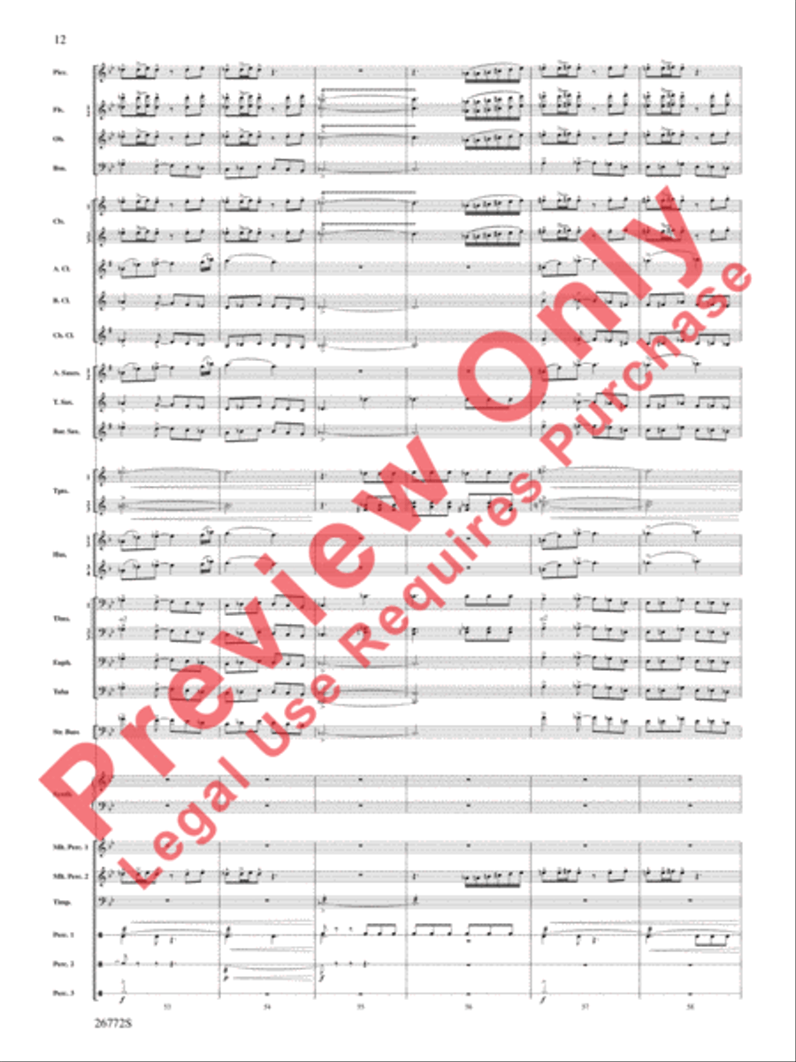 March: The Lion's Gate (Movement 1 from Sea to Sky) Concert Band scores gallery preview page 13
