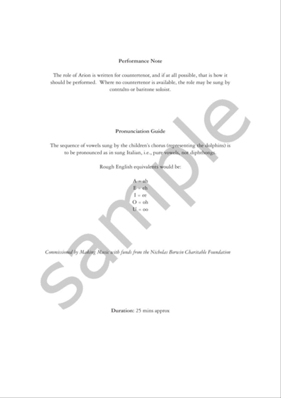 Arion and the Dolphin (Vocal Score) 4-Part scores gallery preview page 2