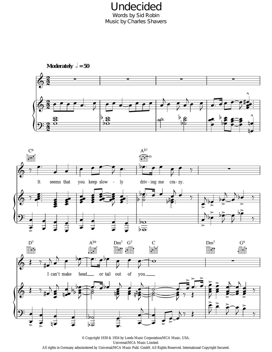 Undecided Undecided Guitar scores gallery preview page 1