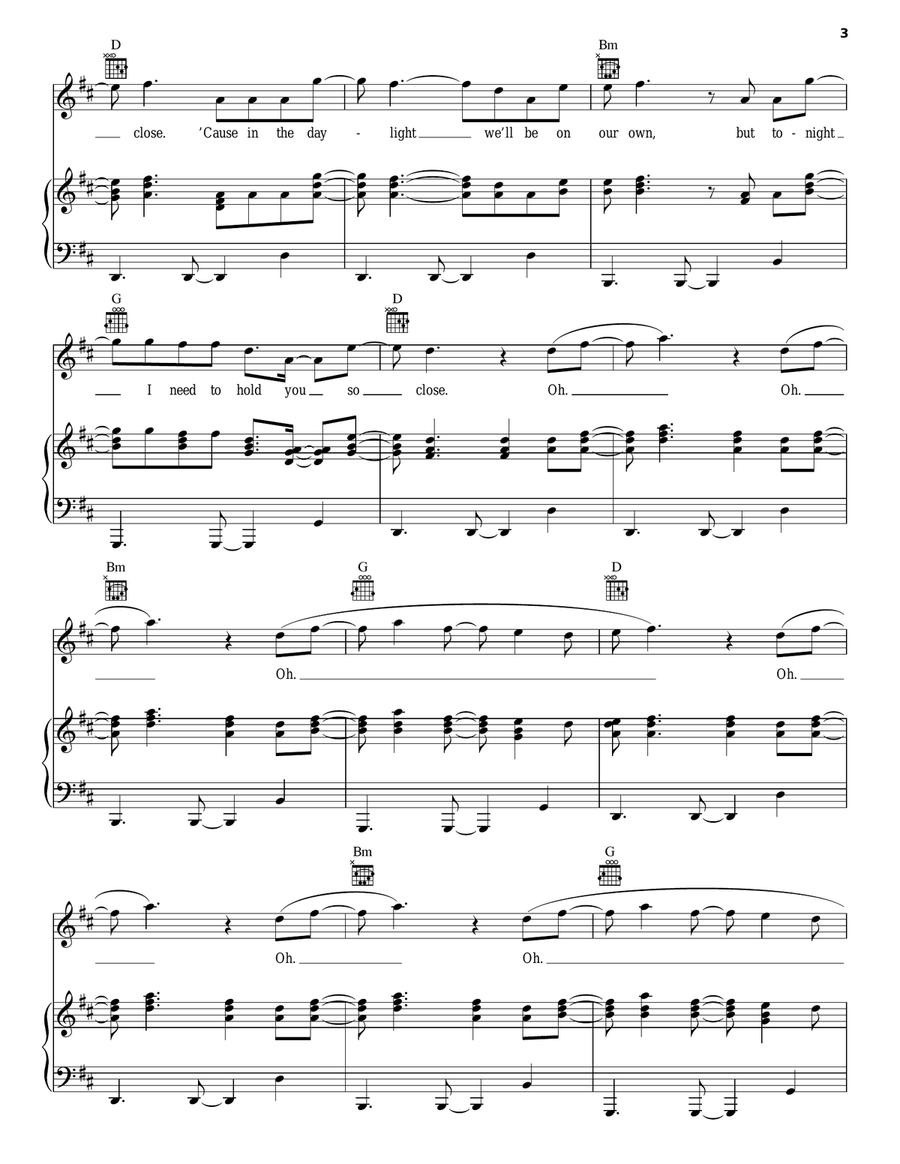 Daylight Piano, Vocal, Guitar scores gallery preview page 3