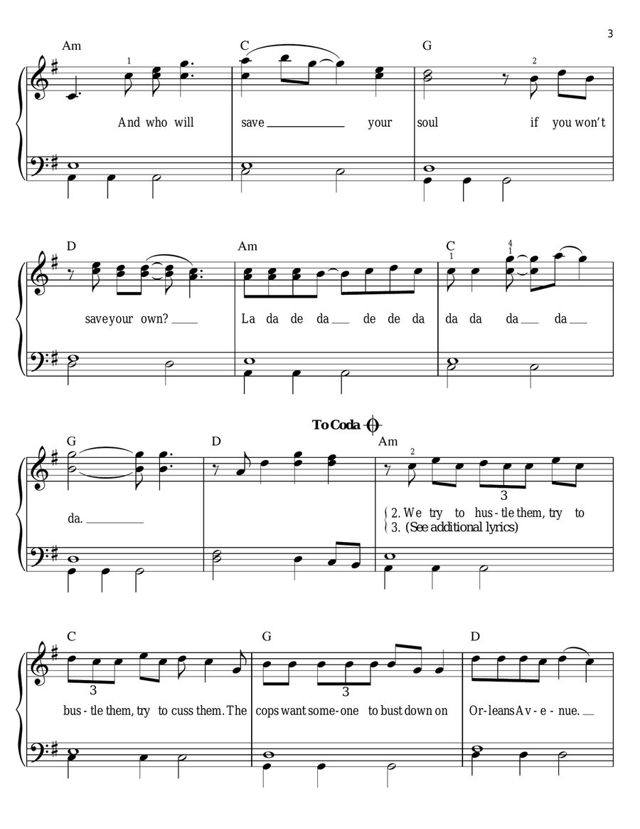 Who Will Save Your Soul Who Will Save Your Soul Easy Piano scores gallery preview page 3