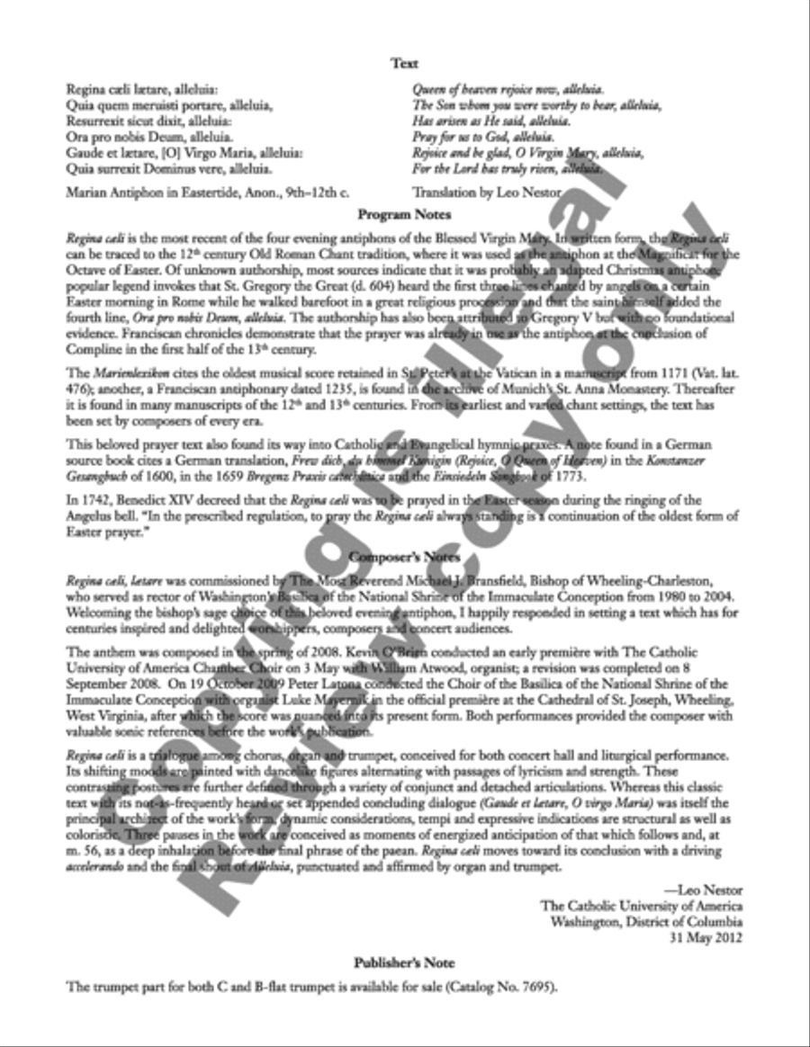 Regina coeli, laetare 4-Part scores gallery preview page 2