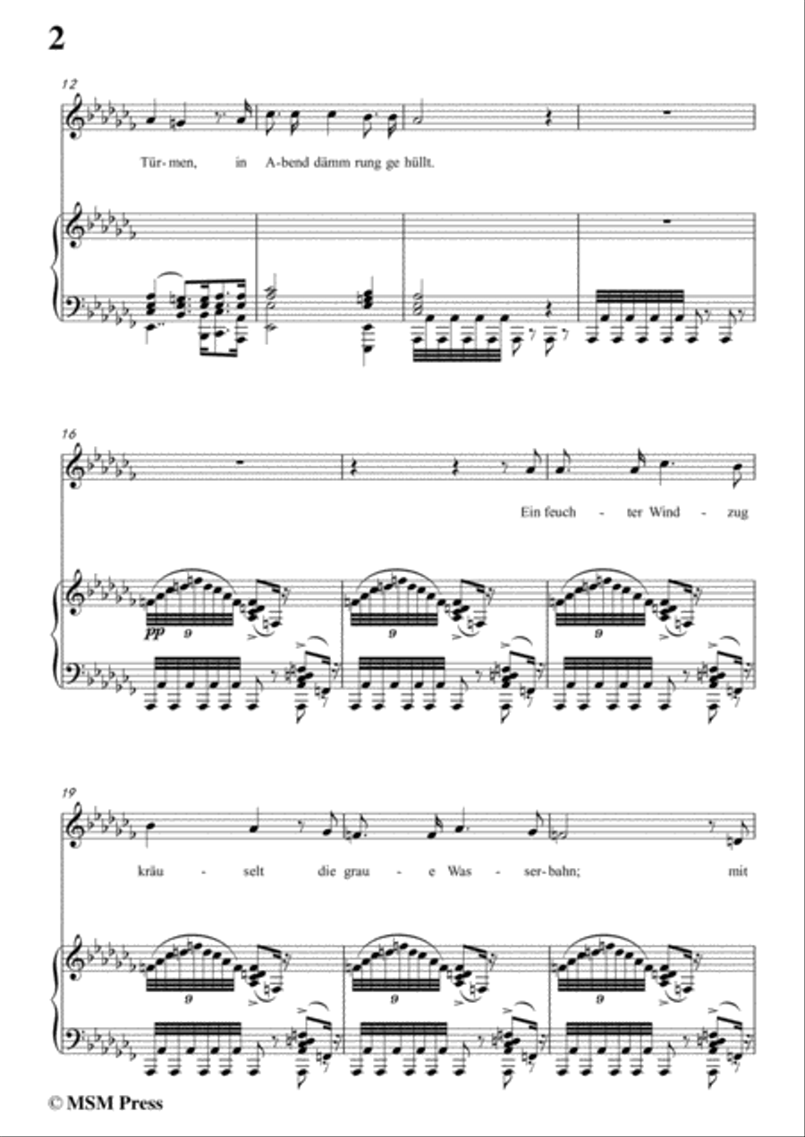 Schubert-Die Stadt,in a flat minor,for Voice and Piano Voice Solo scores gallery preview page 4