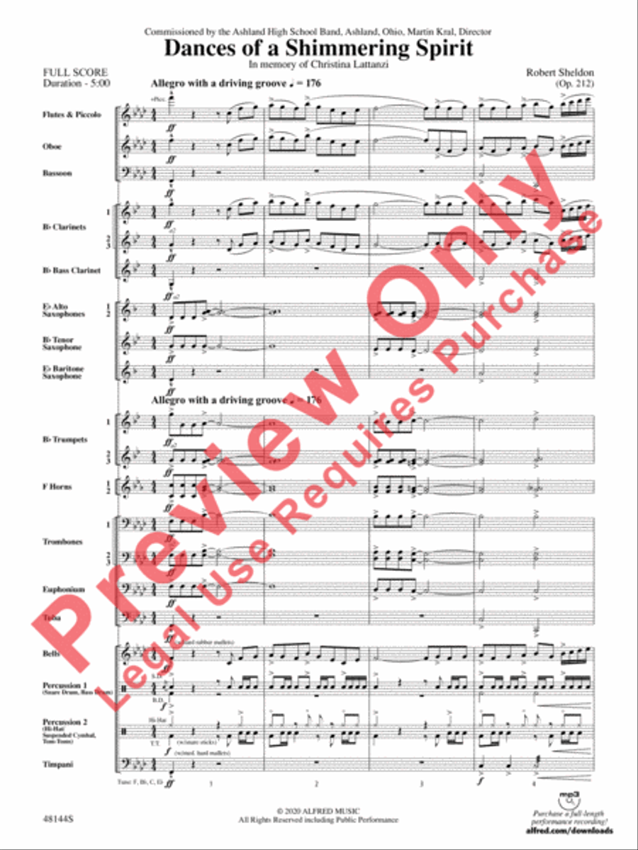 Dances of a Shimmering Spirit Concert Band scores gallery preview page 3