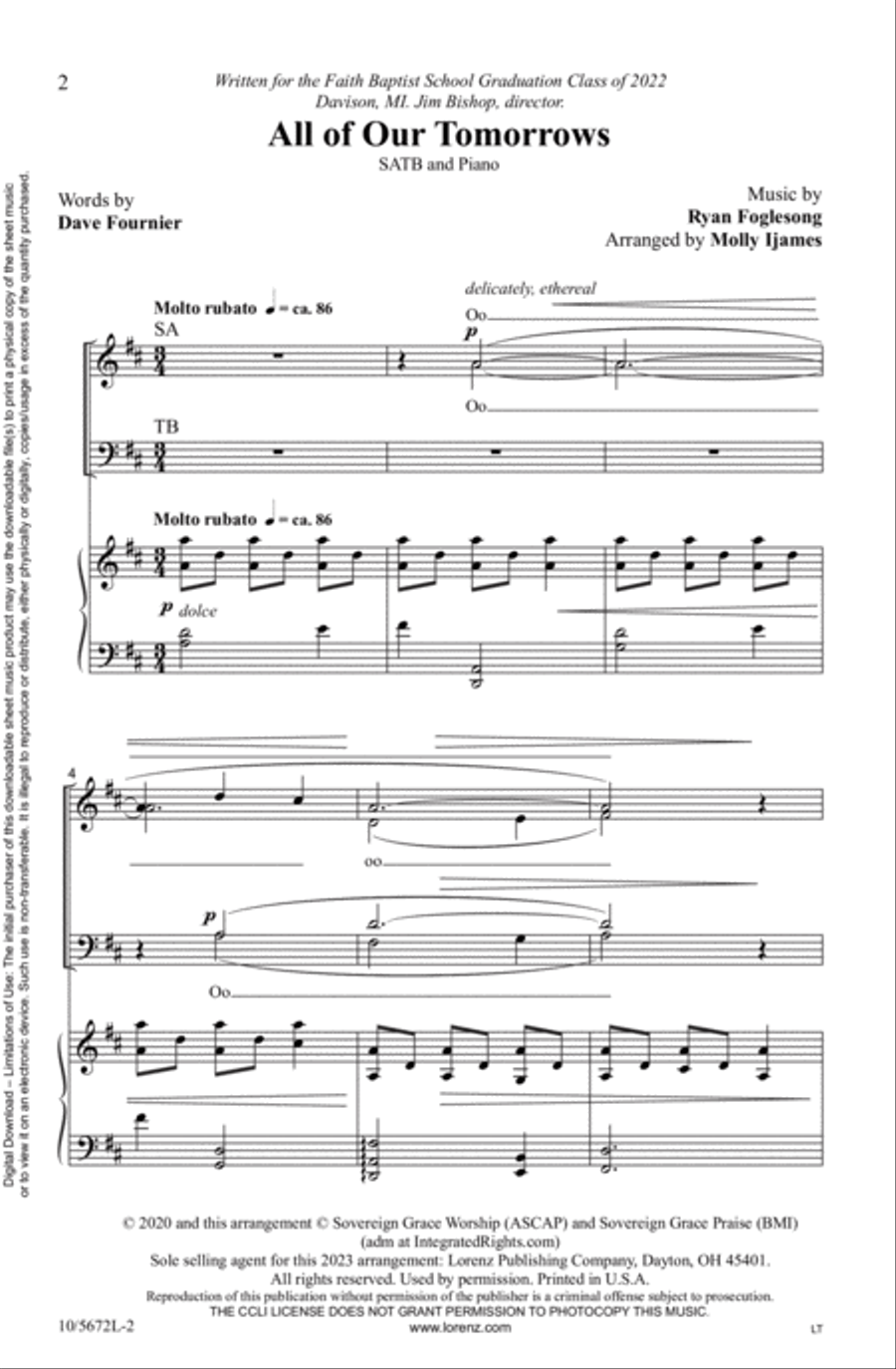 All of Our Tomorrows All of Our Tomorrows 4-Part scores gallery preview page 2