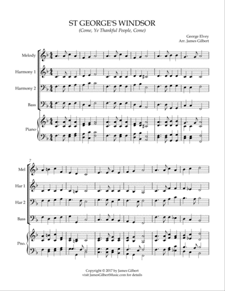 ST GEORGE'S WINDSOR (Come, Ye Thankful People, Come) Small Ensemble scores gallery preview page 6