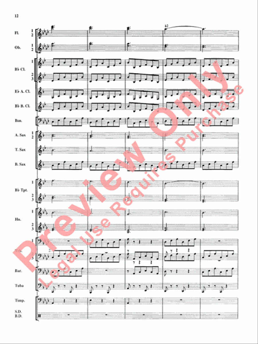 Royal Fireworks Music Concert Band scores gallery preview page 13