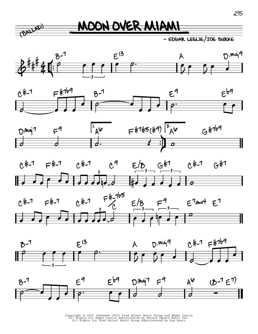 Moon Over Miami Piano scores gallery preview page 1