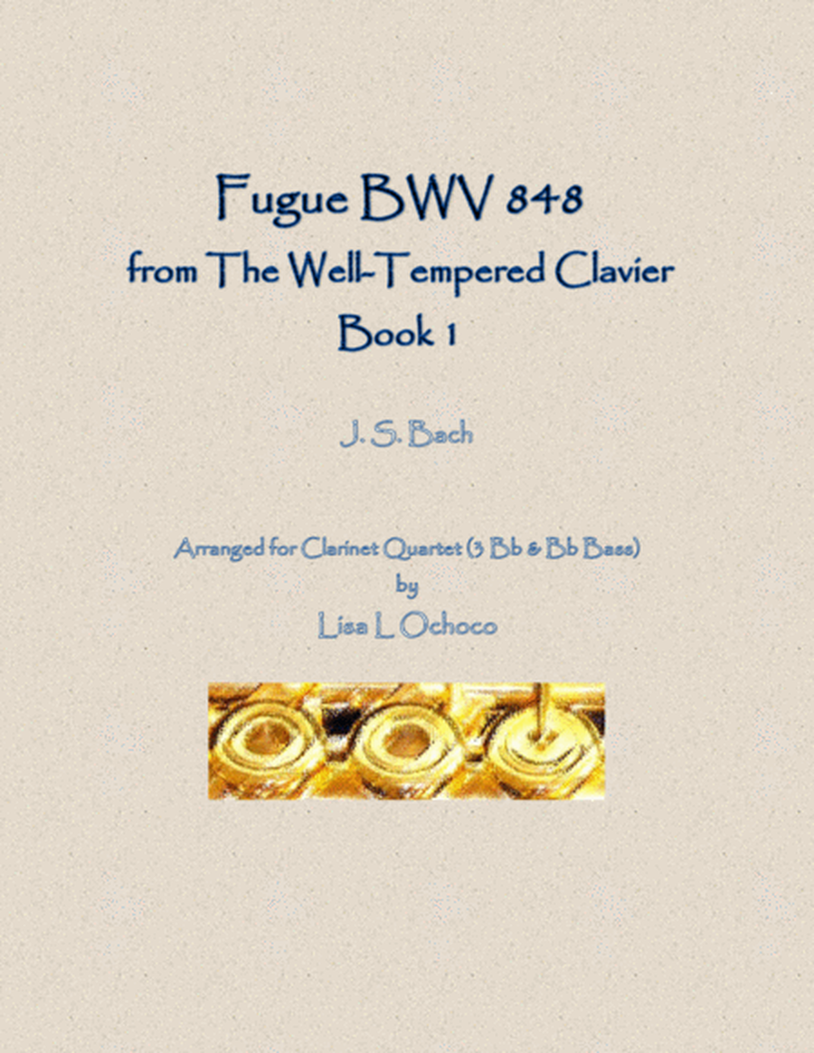 Fugue BWV 848 from the Well-Tempered Clavier, Book 1 for Clarinet Quartet (3 Bb & Bb bass) image number null