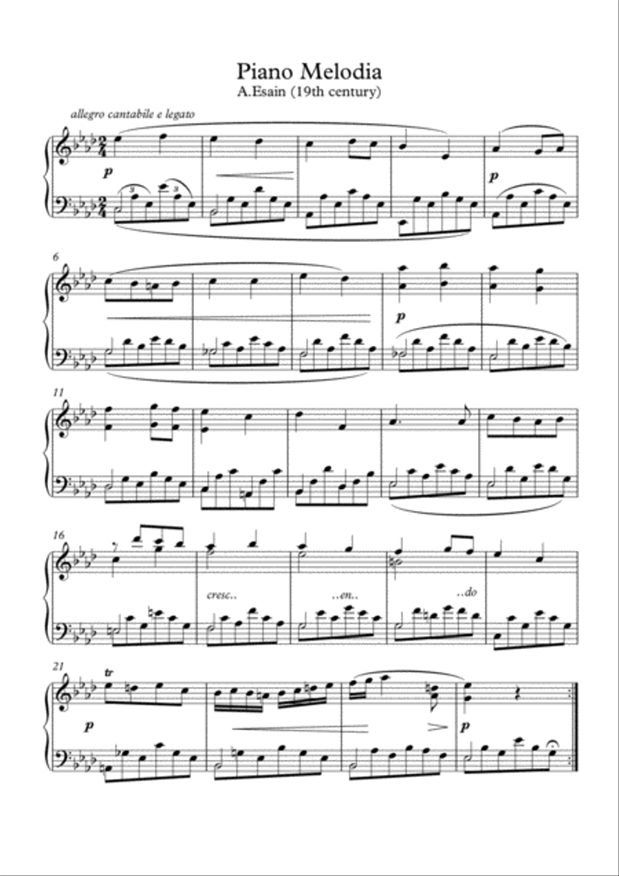 Piano Melodia Piano Solo scores gallery preview page 2