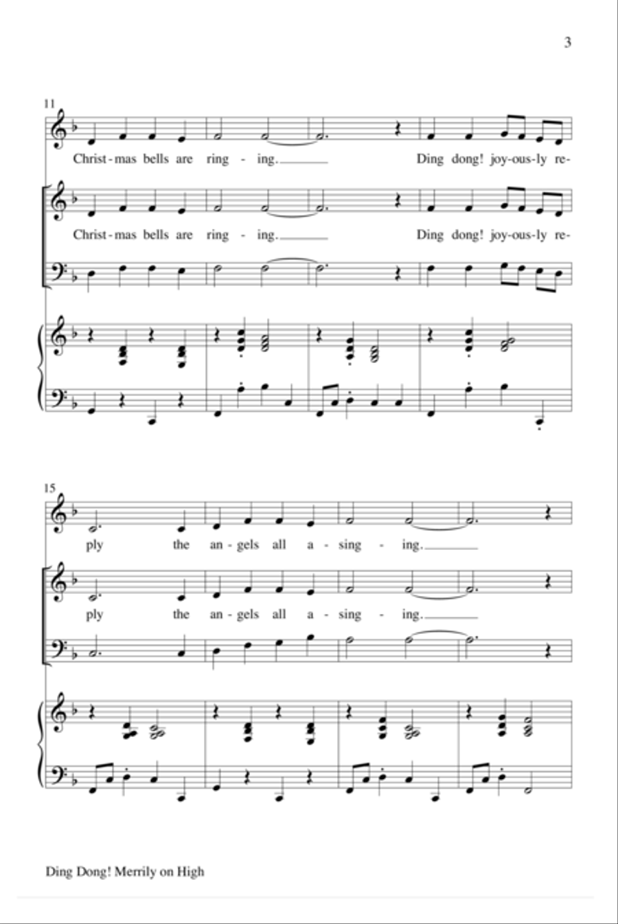 Ding Dong! Merrily on High 4-Part scores gallery preview page 3