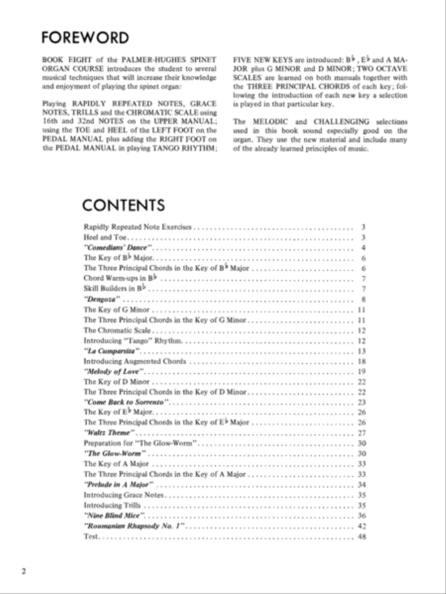 Palmer-Hughes Spinet Organ Course, Book 8 Organ scores gallery preview page 2