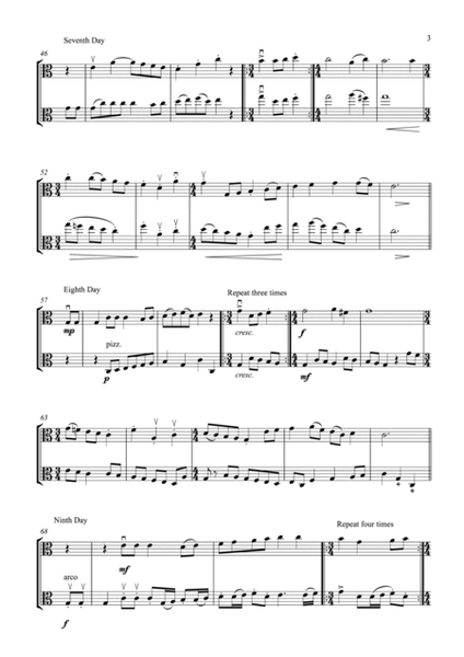 The Twelve Days Of Christmas (for viola duet, suitable for grade 2-6) image number null