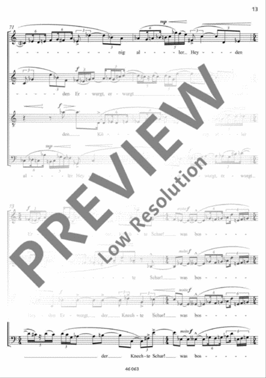 Karfreitags-Sonett 4-Part scores gallery preview page 14