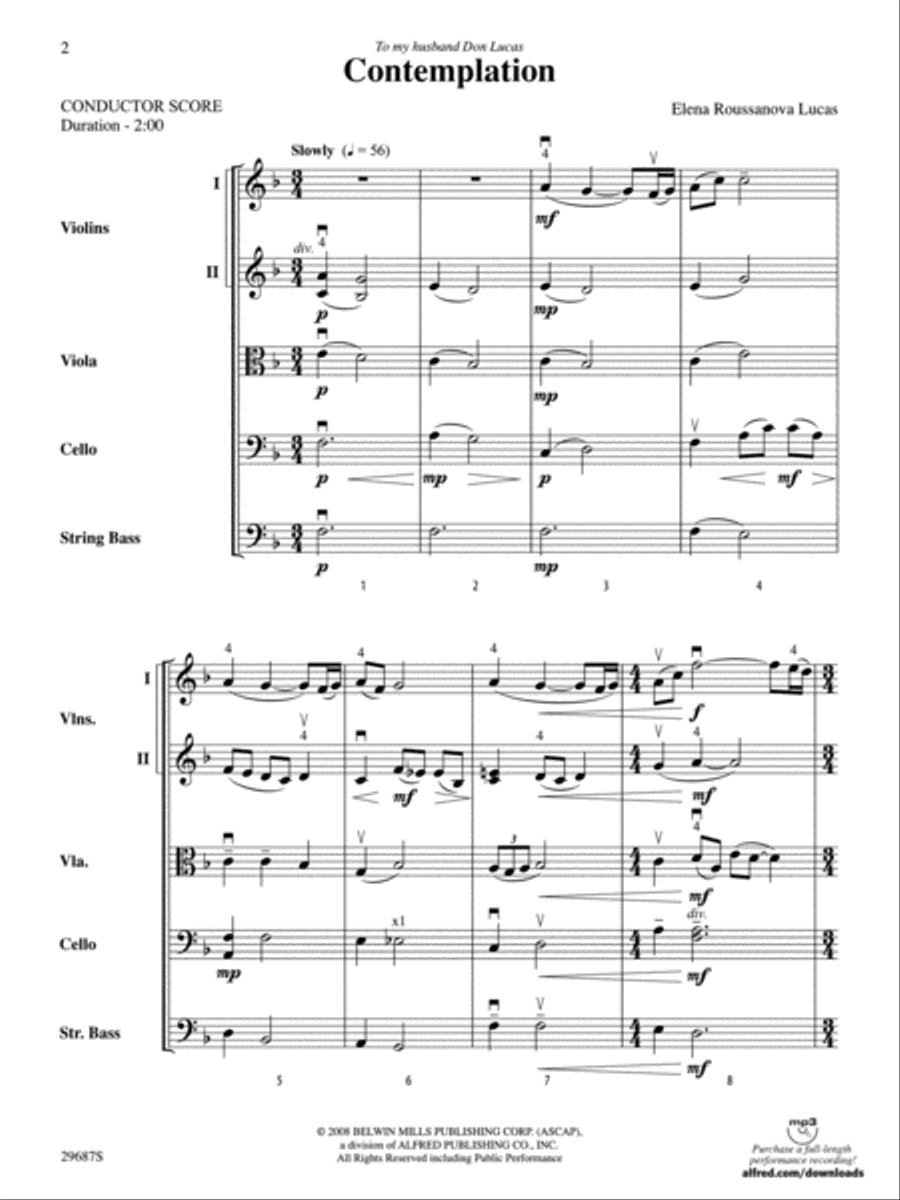 Contemplation String Orchestra scores gallery preview page 2