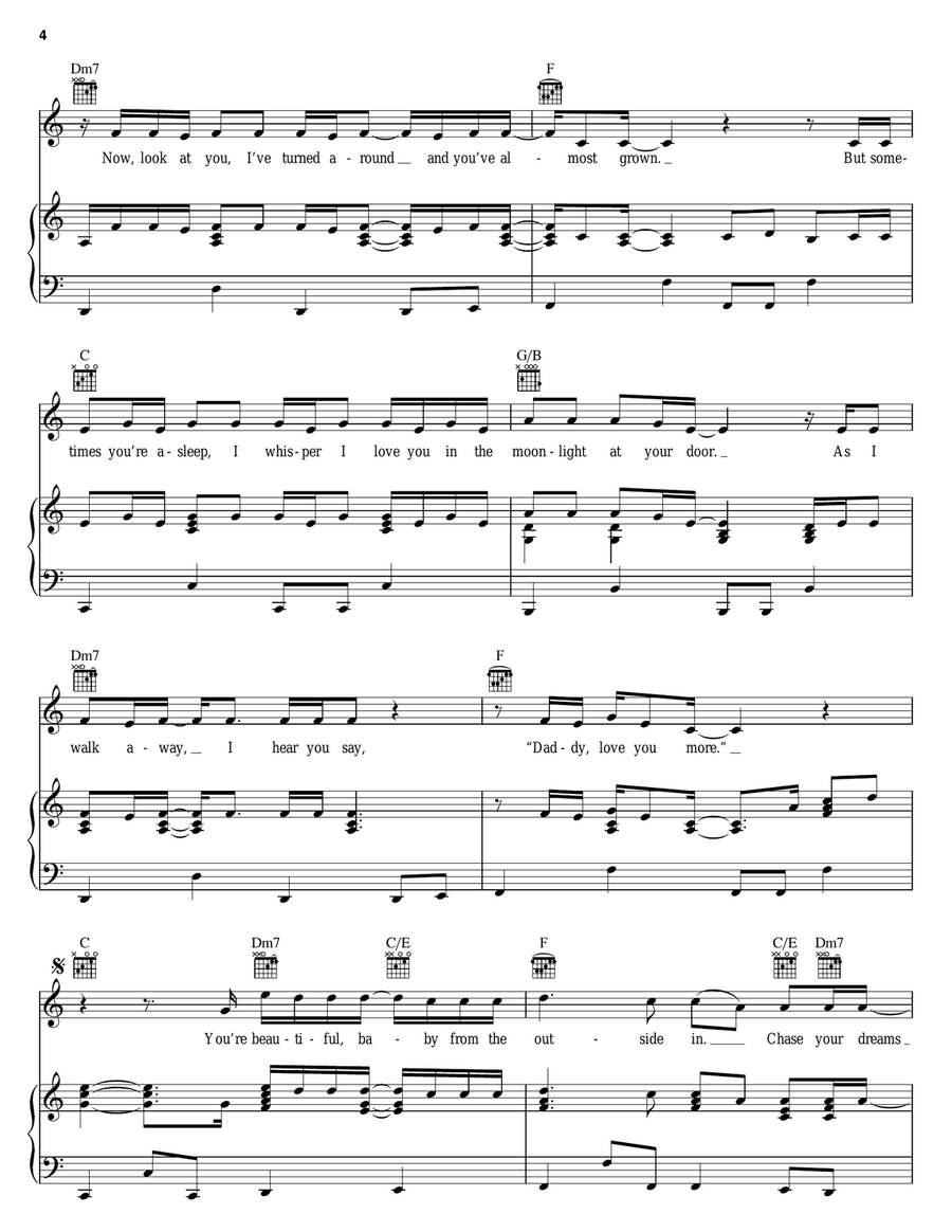 My Little Girl Piano, Vocal, Guitar scores gallery preview page 4
