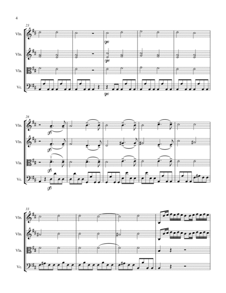 GLORIA IN EXCELSIS, Vivaldi String Quartet, Intermediate Level for 2 violins, viola and cello image number null