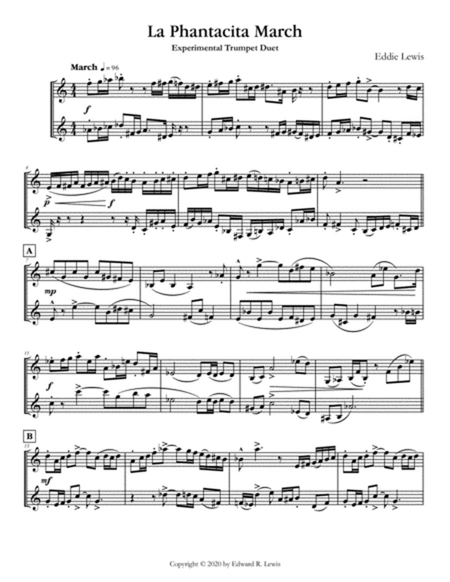 La Phantacita March - Experimental Trumpet Duet by Eddie Lewis image number null