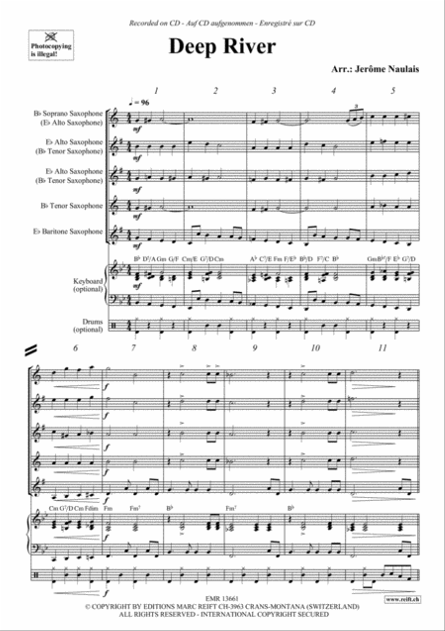 Deep River Deep River Saxophone Quintet scores gallery preview page 3