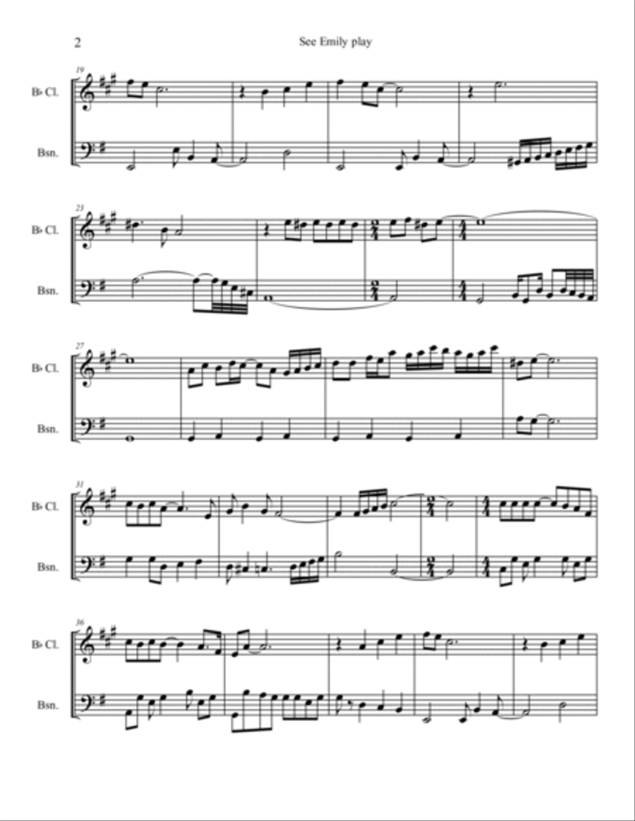 See Emily Play Woodwind Duet scores gallery preview page 2