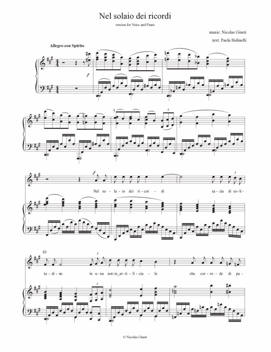 Nel solaio dei ricordi Chamber Music scores gallery preview page 1