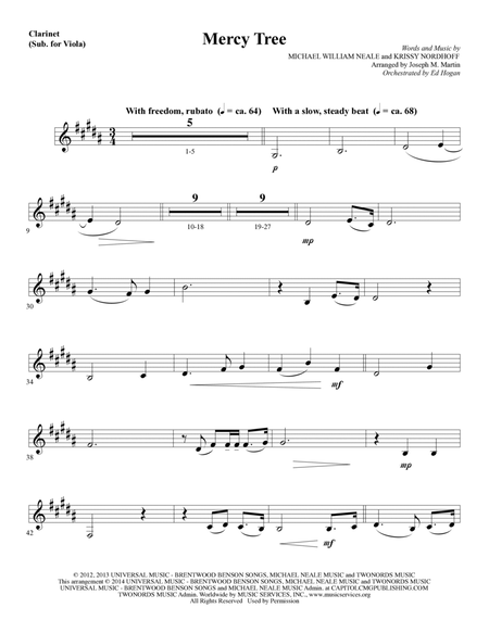 Mercy Tree - Clarinet (sub Viola)