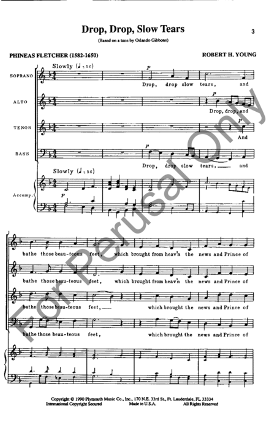 Drop, Drop Slow Tears Drop, Drop Slow Tears 4-Part scores gallery preview page 2