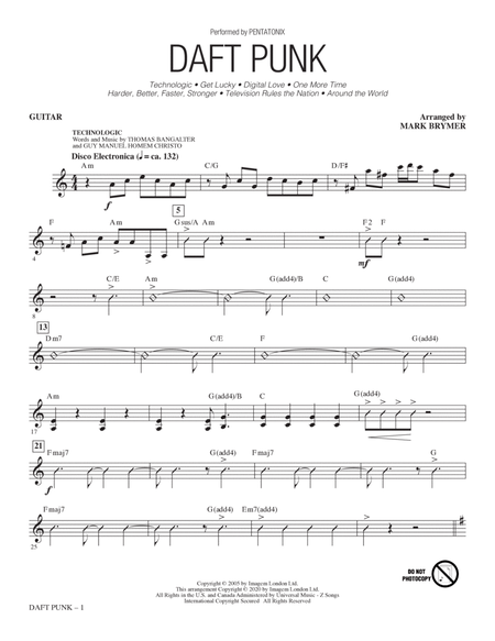 Daft Punk (Choral Medley) (arr. Mark Brymer) - Guitar