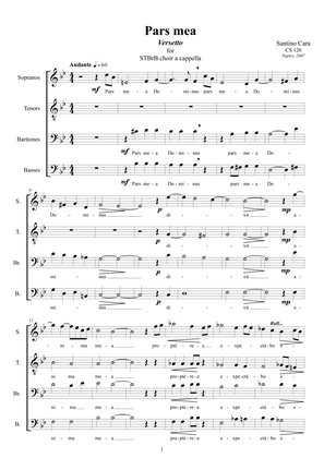 Pars mea - Versetto for Choir STBrB a cappella