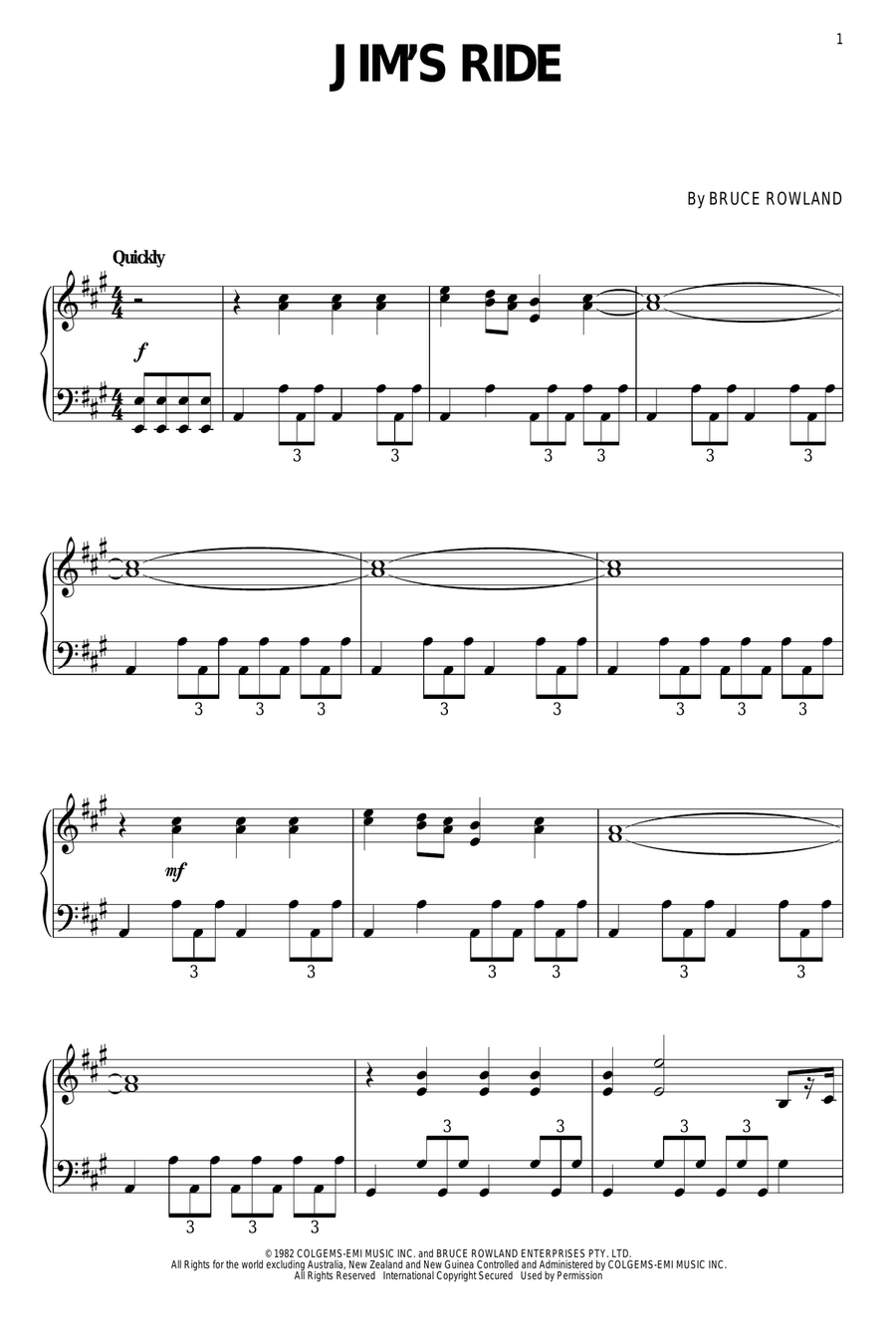 Jim's Ride Jim's Ride Piano Solo scores gallery preview page 1