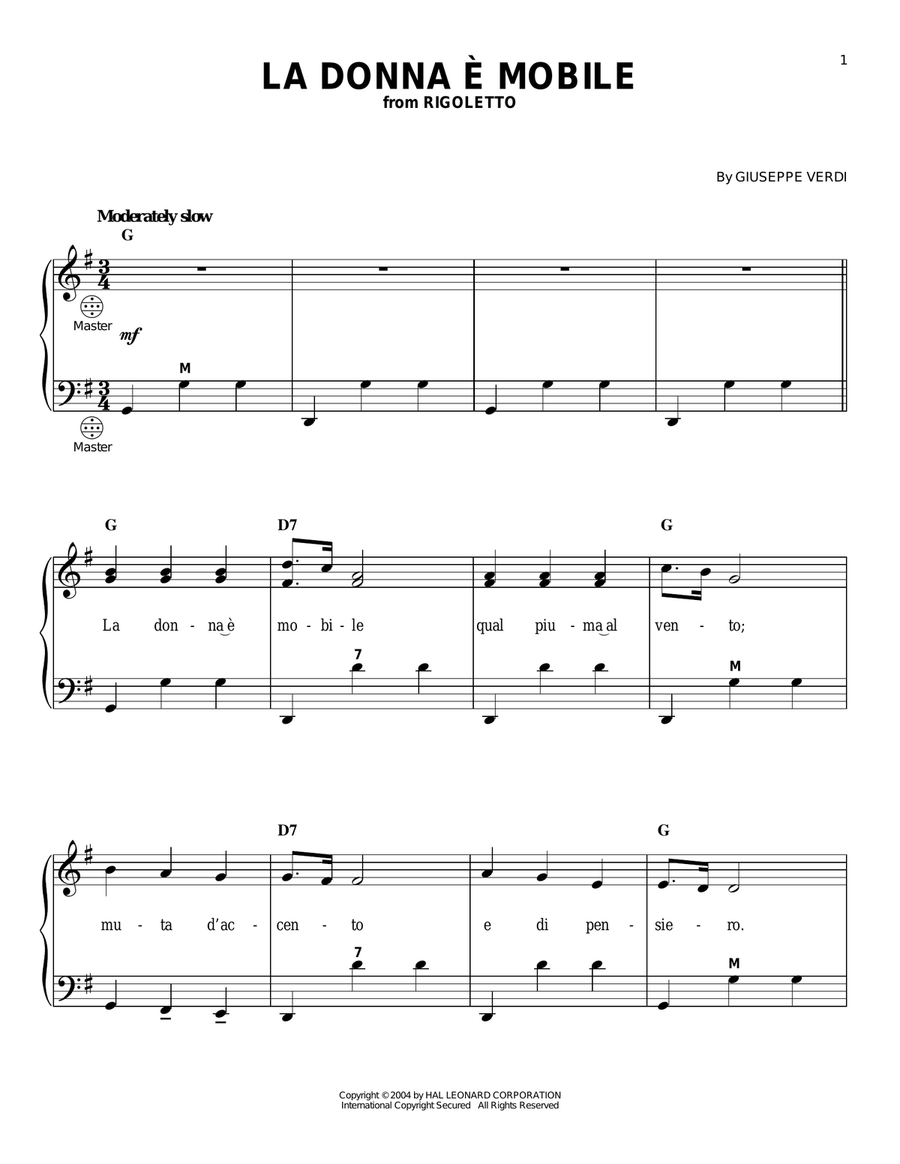 La Donna e Mobile Accordion scores gallery preview page 1