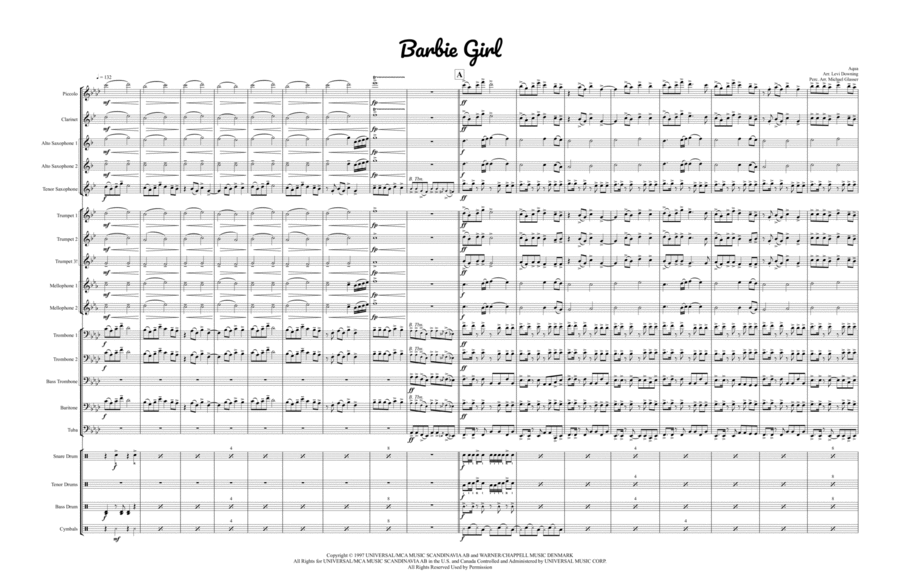 Barbie Girl Marching Band scores gallery preview page 1