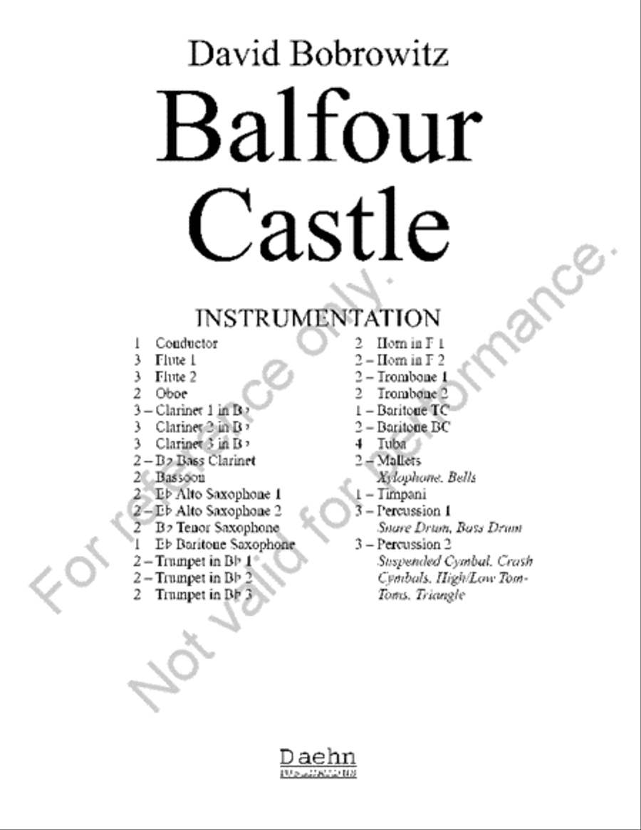 Balfour Castle Concert Band scores gallery preview page 2