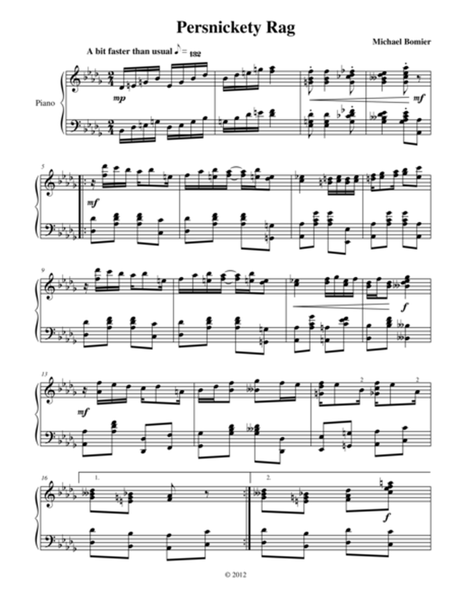 Persnickety Rag from New Ragtime Piano Music image number null