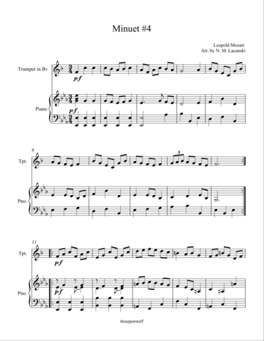 Minuet #4 Minuet #4 Trumpet Duet scores gallery preview page 1