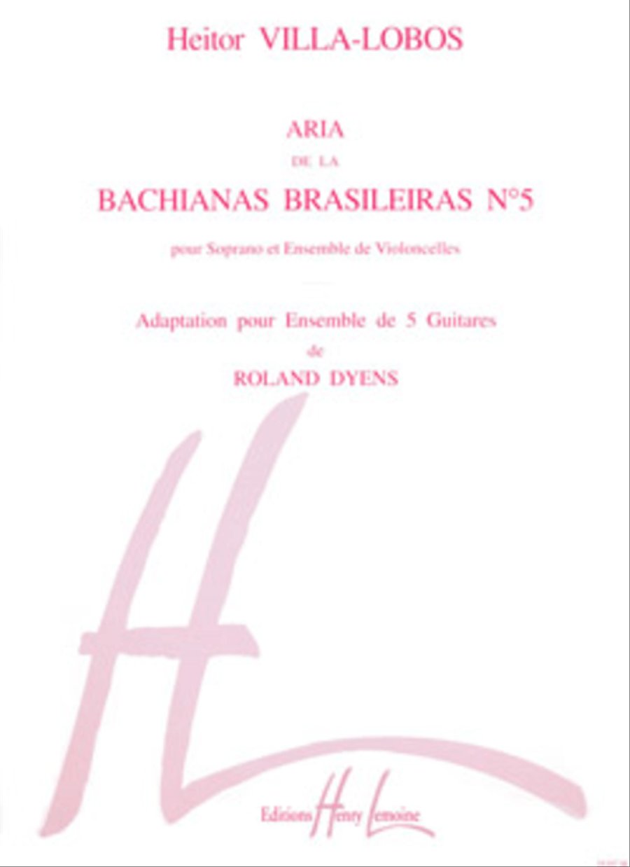Aria de La Bachianas Brasileiras No. 5 Guitar Ensemble scores gallery preview page 1