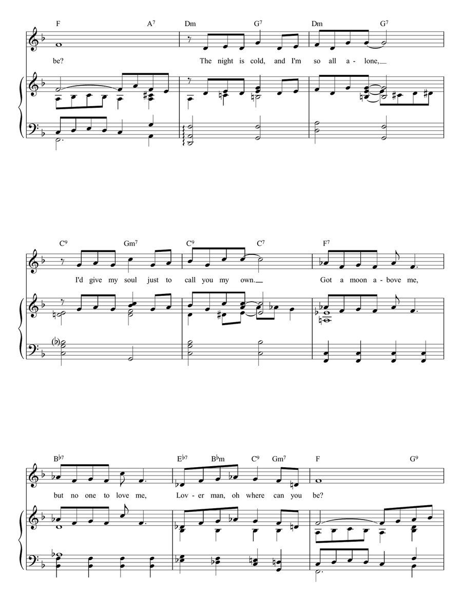 Lover Man (Oh Where...) Lover Man (Oh Where...) Piano, Vocal, Guitar scores gallery preview page 3