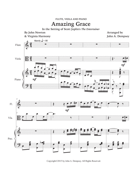 Amazing Grace / The Entertainer (Trio for Flute, Viola and Piano) image number null