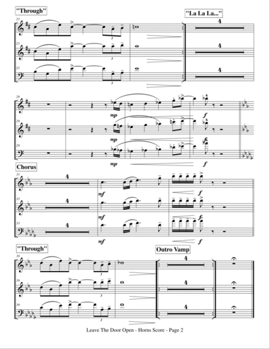 Leave The Door Open Small Ensemble scores gallery preview page 4