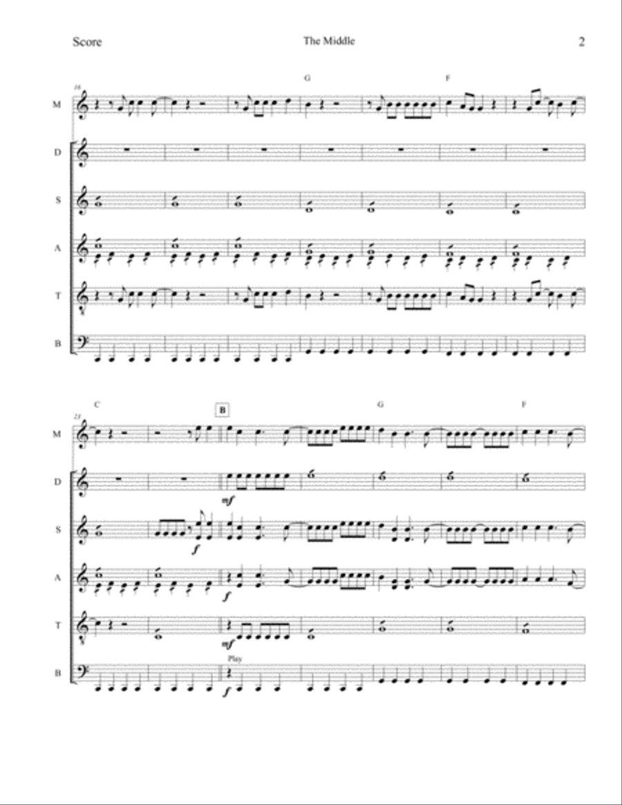 The Middle Percussion Ensemble scores gallery preview page 6